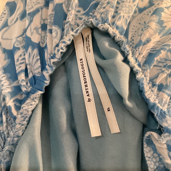 By Anthropologie Long-Sleeve Backless Sheer Ruffle Mini Dress - Picture 12 of 16